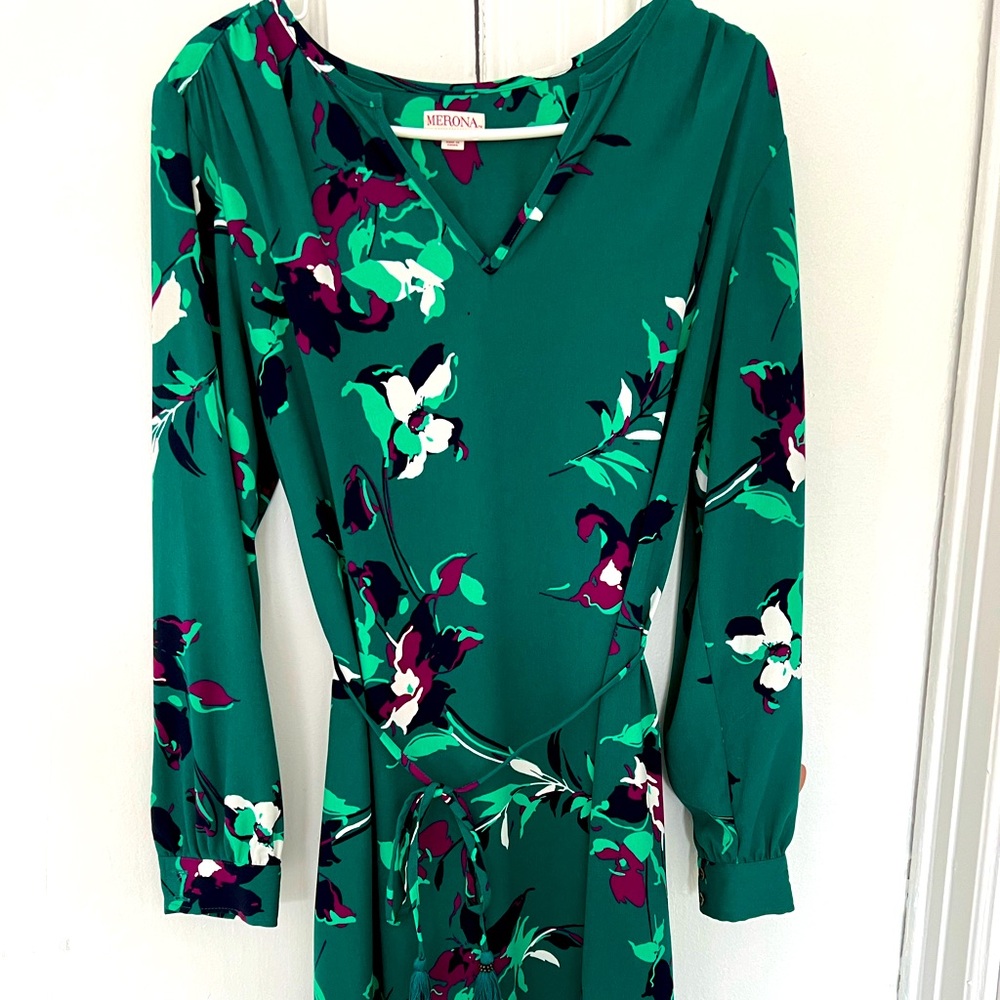 Merona Long sleeve floral dress – size large
